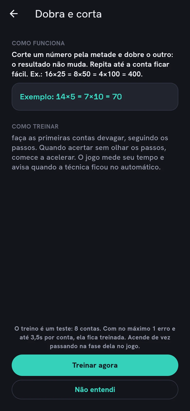 Lição real da técnica Dobra e corta no Brilia, com explicação e exemplo.